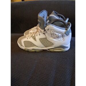 Nike Air Jordan 6 Retro Cool Medium Gray Sneakers Shoe 384665-100 Boy 4Y (Youth)